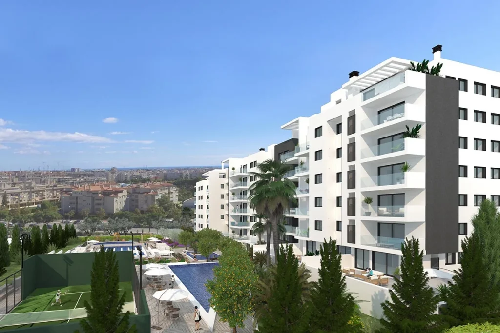 Render exterior lateral del conjunto