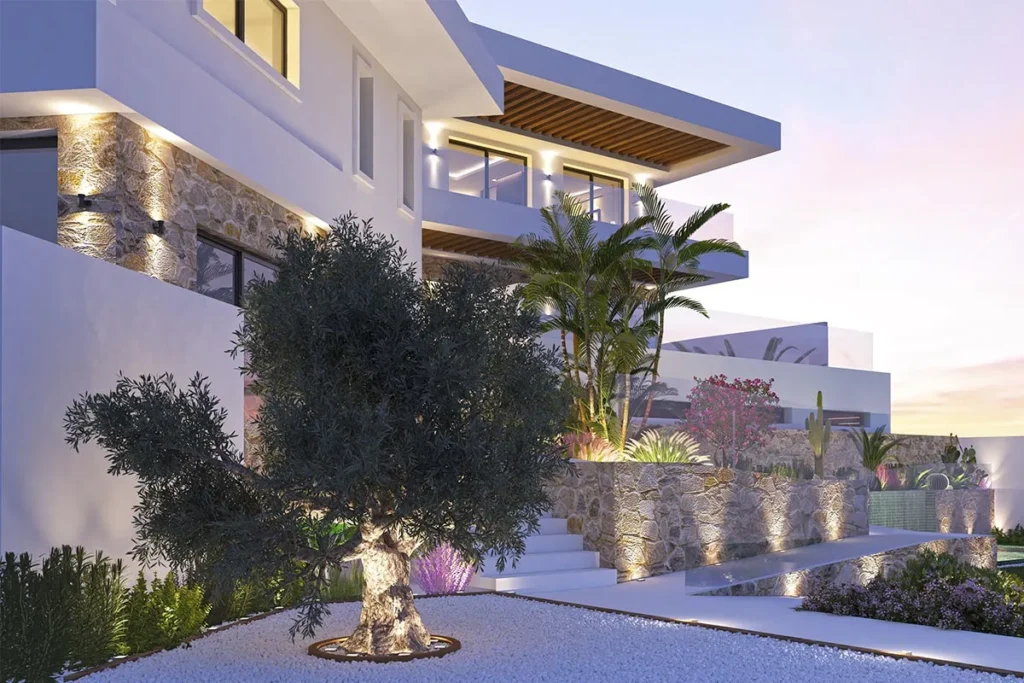 Render exterior nocturno