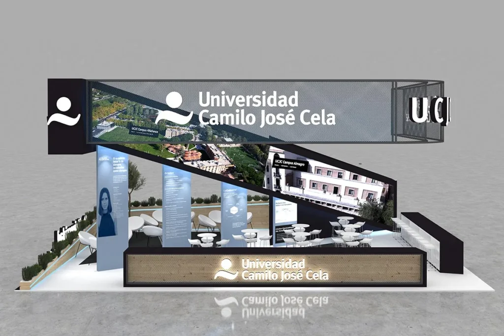 Render frontal del stand