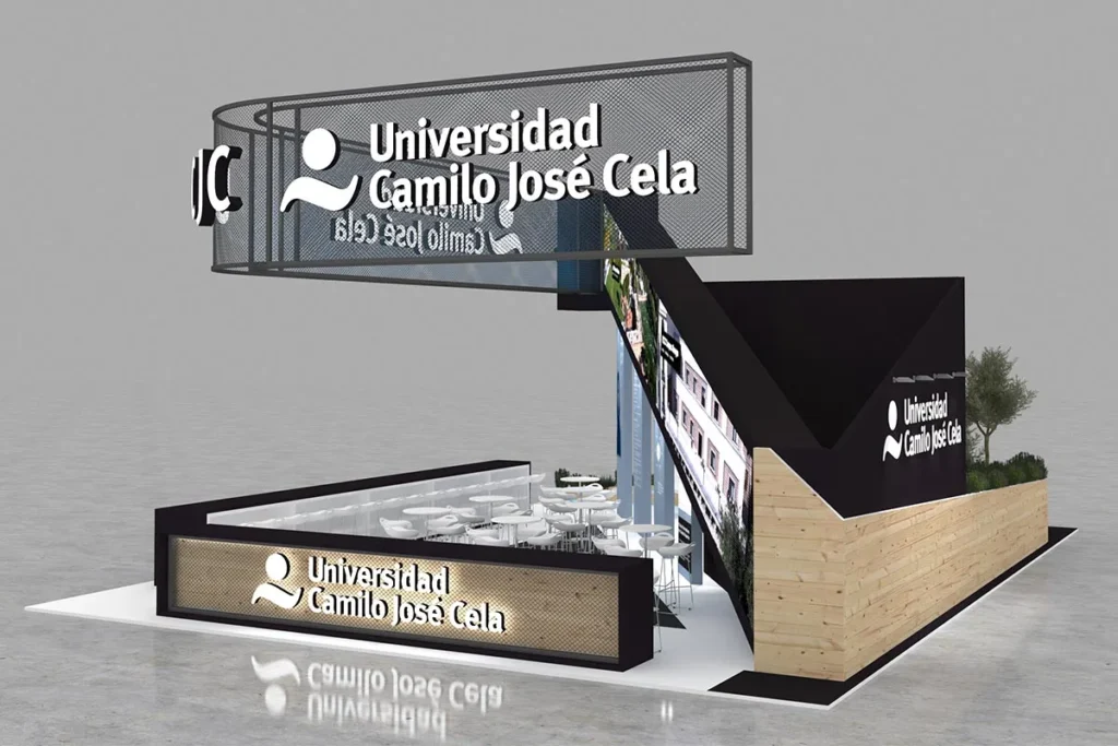 Render lateral derecho del stand