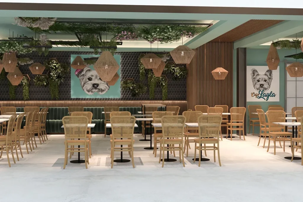 Render zona comedor y cafeteria