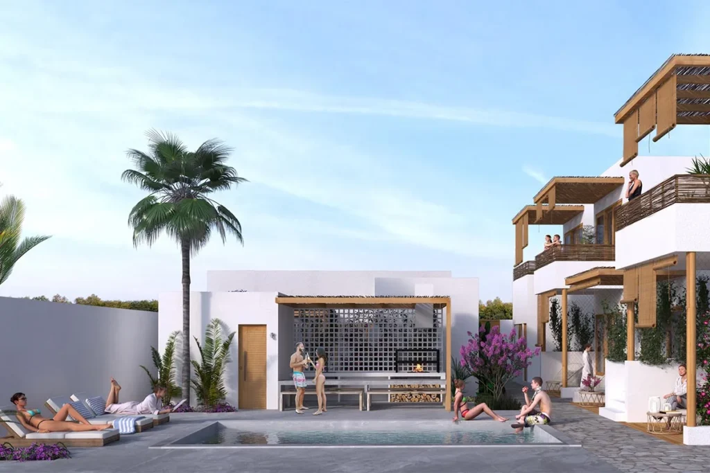 Render zona de piscina