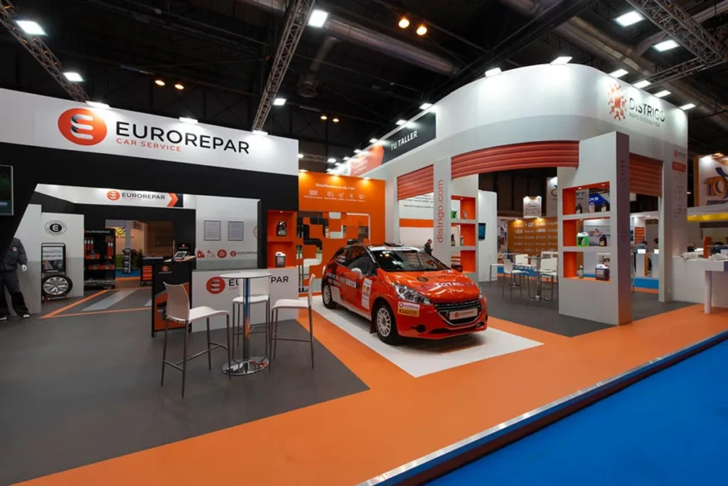 Vista delantera del stand